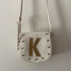 Kids Justice White “K” Crossbody Bag